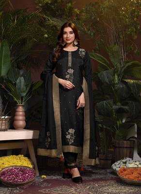 Jivora digital print jacquard butti style suits light natural with hand work. 1