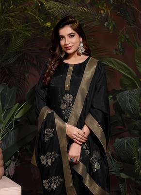 Jivora digital print jacquard butti style suits light natural with hand work. 2