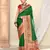 Elora pure soft silk banarasi plain weaving saree (dark green)