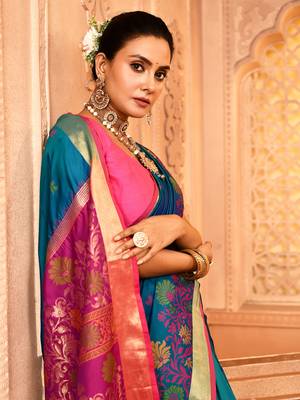 Elora pure banarasi weaving silk saree (royal blue) 5