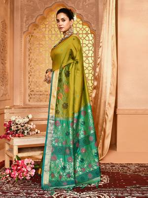 Elora pure banarasi weaving silk saree (light green) 3