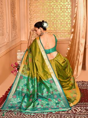 Elora pure banarasi weaving silk saree (light green) 6