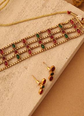 Tri-Color Elegance Choker Set 3