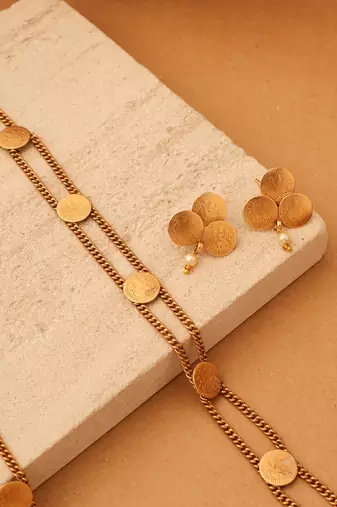 Goddess Fortune Coin Necklace Set