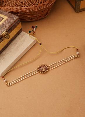 Gold pearl alloy necklace sets 2
