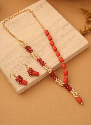 Crimson Dawn Beaded Necklace Set 1