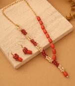 Crimson Dawn Beaded Necklace Set