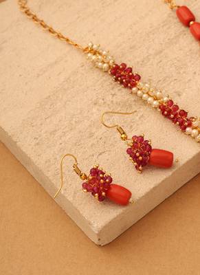 Crimson Dawn Beaded Necklace Set 2