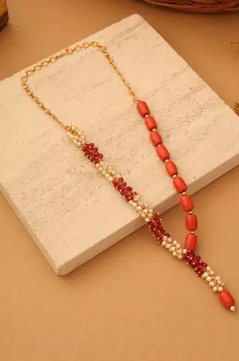 Crimson Dawn Beaded Necklace Set