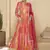 Red real georgette embroidered anarkali suit
