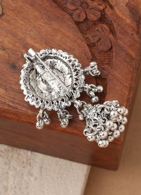 Silver studded jewellery alloy brooch 2