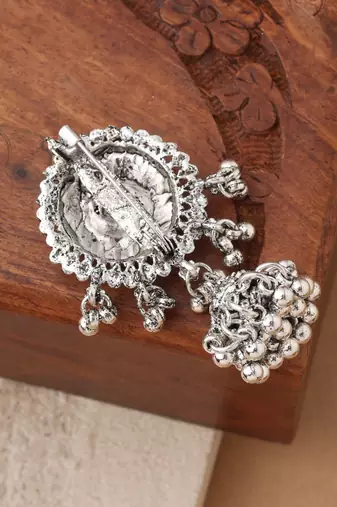 Silver studded jewellery alloy brooch