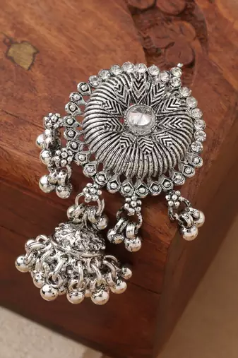 Silver studded jewellery alloy brooch