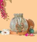 Turquoise amer turquoise potli bag
