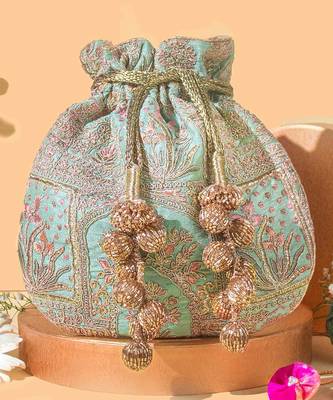 Turquoise amer turquoise potli bag 2