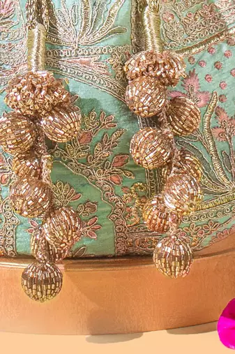 Turquoise amer turquoise potli bag