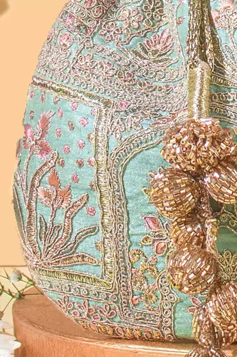 Turquoise amer turquoise potli bag