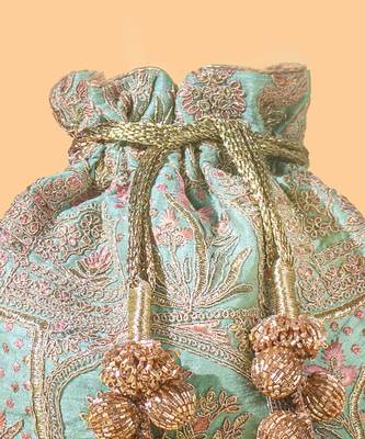 Turquoise amer turquoise potli bag 5