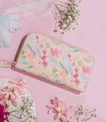 Peach cynthia floral printed wallet