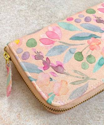 Peach cynthia floral printed wallet 3