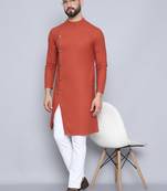 Pure cotton rust sherwani  kurta