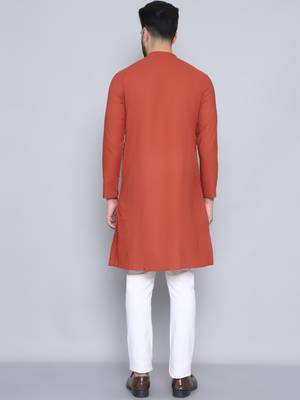 Pure cotton rust sherwani  kurta 3