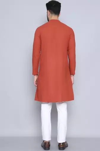Pure cotton rust sherwani  kurta
