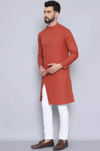 Pure cotton rust sherwani  kurta