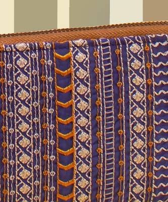 Navy herringbone embroidered wallet 4