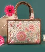 Multi ivy floral embroidered hand bag