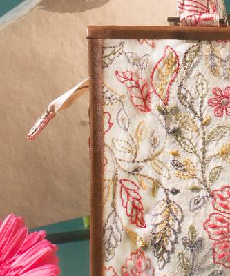 Multi ivy floral embroidered hand bag 2