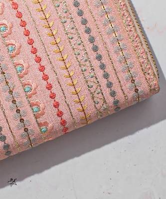 Peach linea embroidered wallet 2