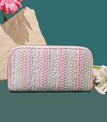 Pastel pink sorbet embroidered wallet