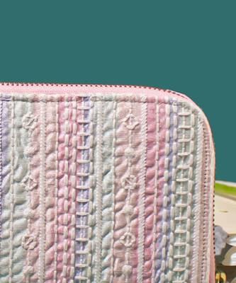 Pastel pink sorbet embroidered wallet 2