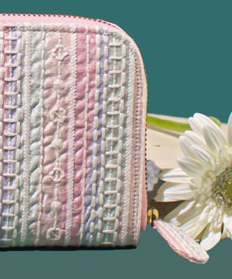 Pastel pink sorbet embroidered wallet 5