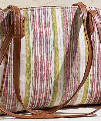 Pink brown new yorker tote bag 4