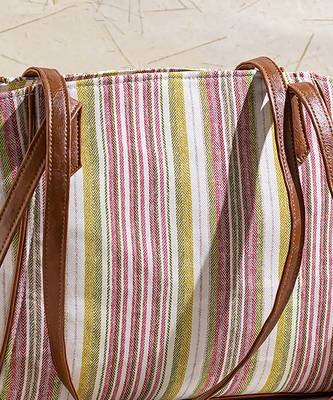 Pink brown new yorker tote bag 5