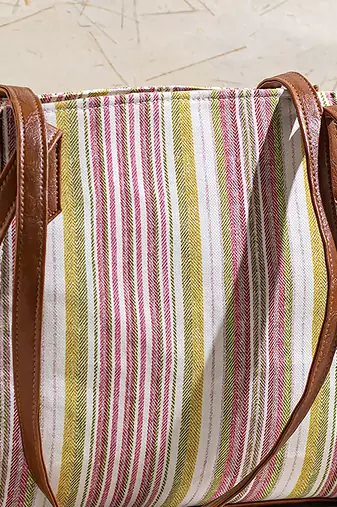 Pink brown new yorker tote bag