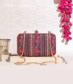 Navy blue zuri box clutch