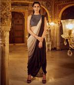 Black shimmer cowl skirt saree
