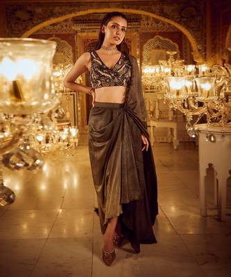 Ombre foil pick up skirt 1