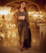 Ombre foil pick up skirt