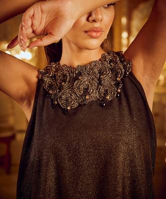 Black ombre halter dress 5