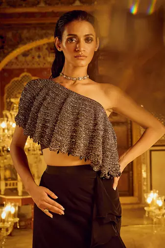 Black mesh top