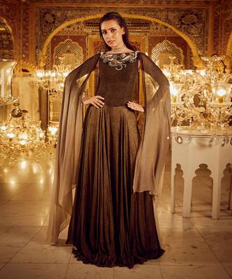 Black ombre wing gown 1