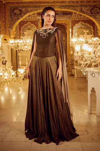 Black ombre wing gown