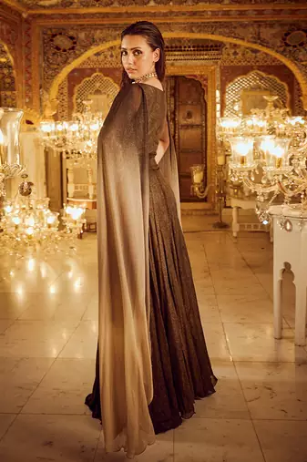 Black ombre wing gown
