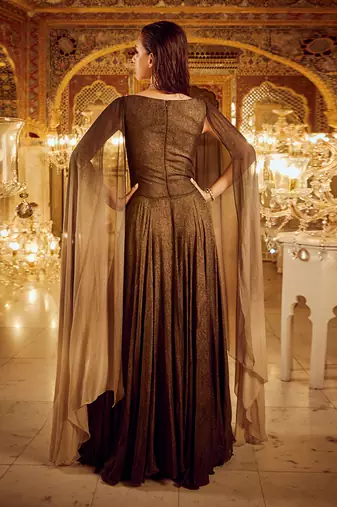Black ombre wing gown