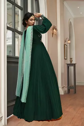Trendmalls  Georgette Embroidery Anarkali Kurta Pant Set with Dupatta