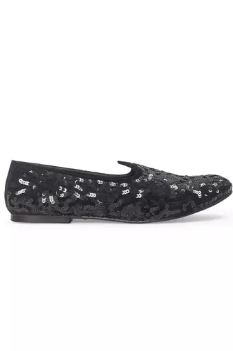 Black glamorous sequin juttis